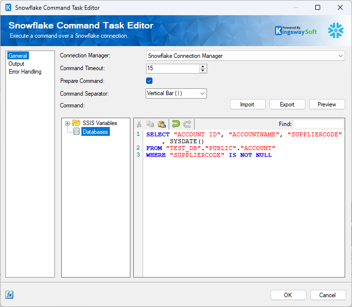 Snowflake Command Task - General